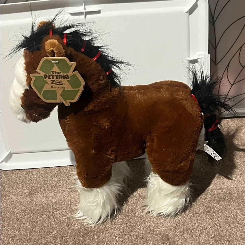 Brown and White Plush Horse Toy - Picture 4 of 5